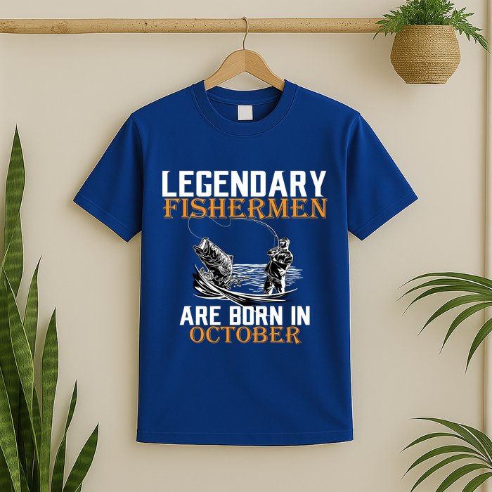 Legendary Fishermen Are Born In October T-Shirt