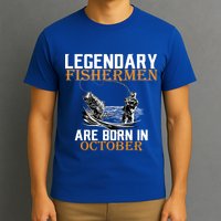 Legendary Fishermen Are Born In October T-Shirt