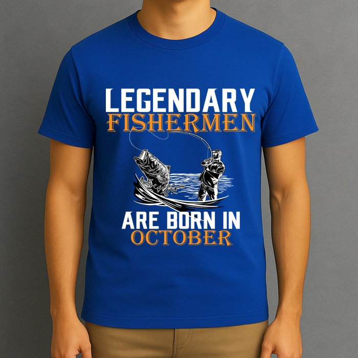 Legendary Fishermen Are Born In October T-Shirt