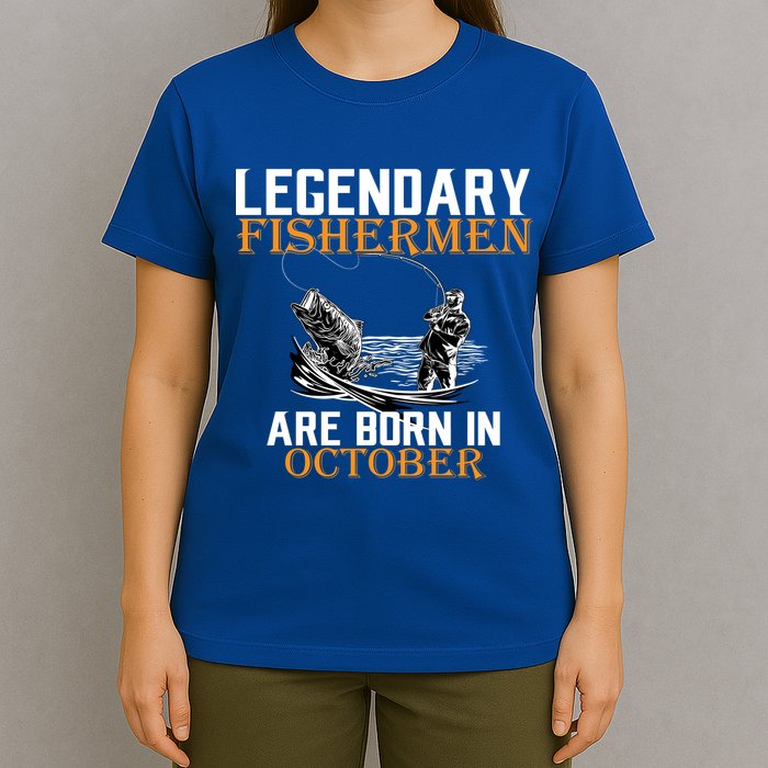 Legendary Fishermen Are Born In October T-Shirt