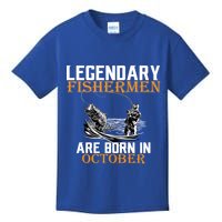 Legendary Fishermen Are Born In October Kids T-Shirt