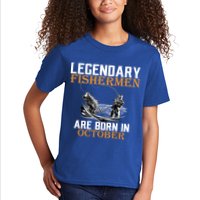 Legendary Fishermen Are Born In October Kids T-Shirt