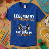 Legendary Fishermen Are Born In October Kids T-Shirt
