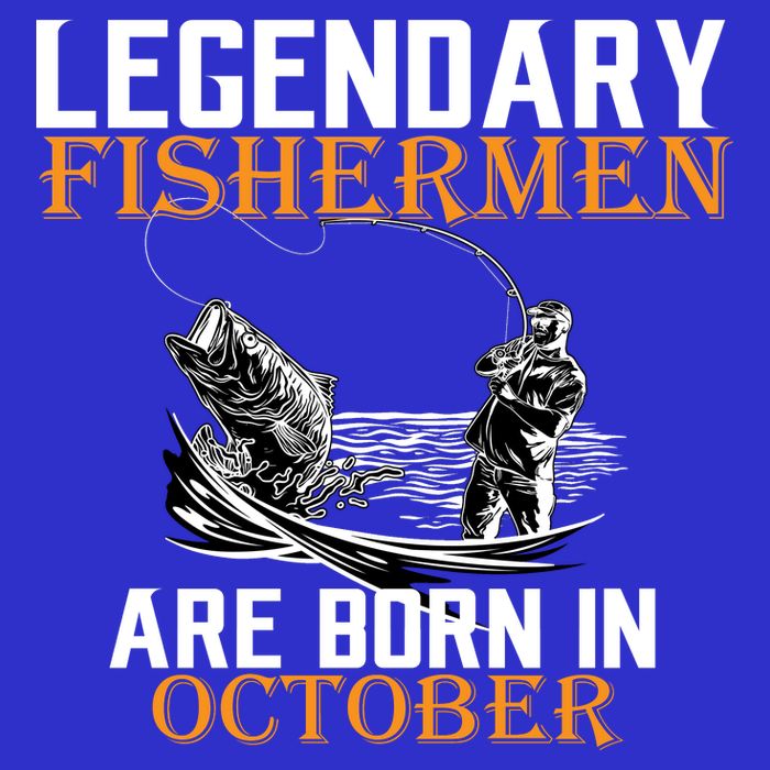 Legendary Fishermen Are Born In October Kids T-Shirt