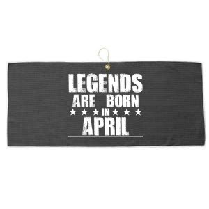 Legends Are Born In April Birthday Large Microfiber Waffle Golf Towel