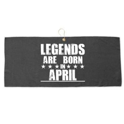 Legends Are Born In April Birthday Large Microfiber Waffle Golf Towel