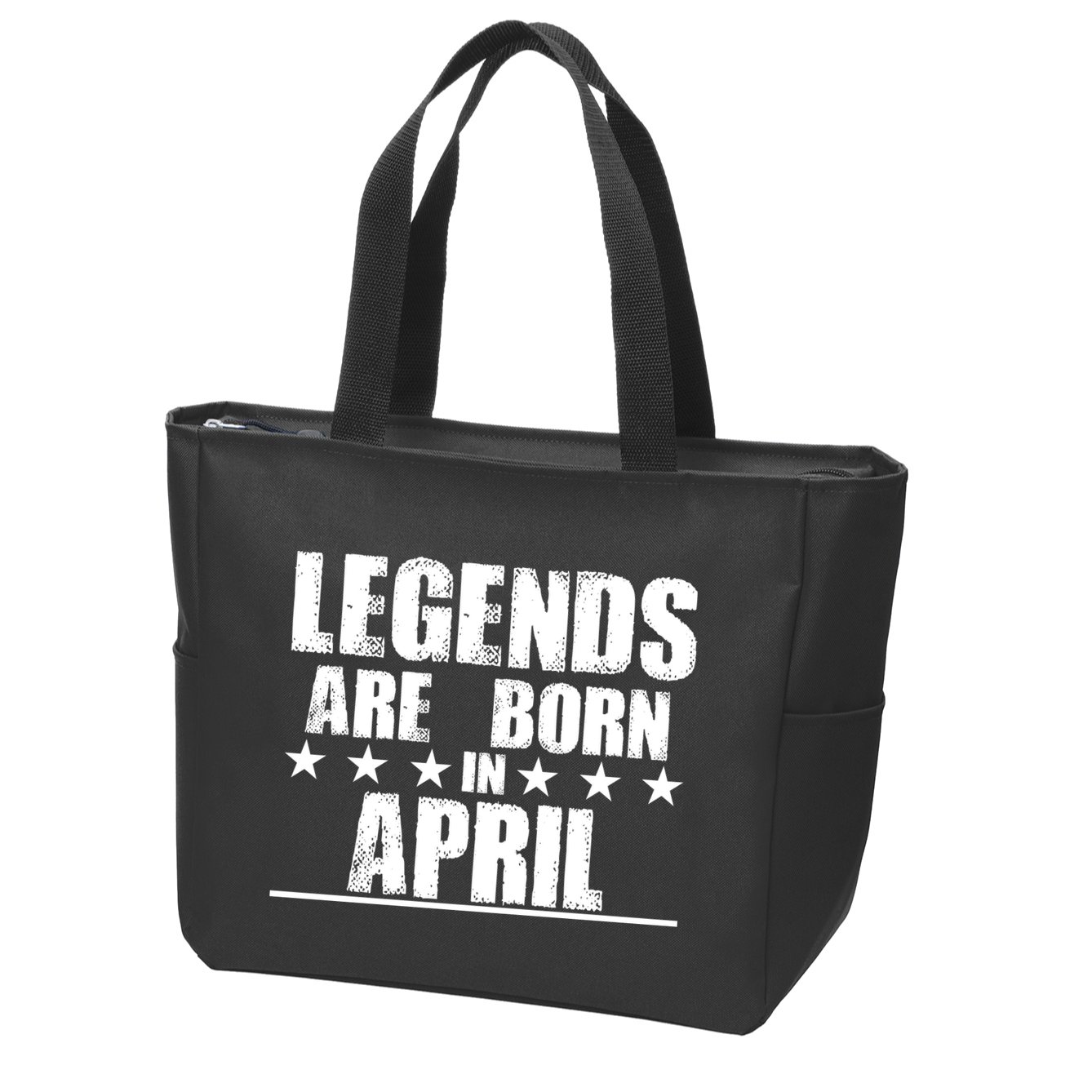 Legends Are Born In April Birthday Zip Tote Bag