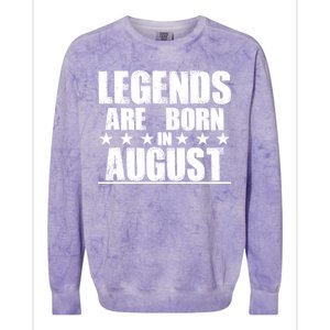 Legends Are Born In August Birthday Colorblast Crewneck Sweatshirt