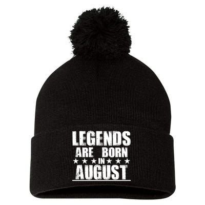 Legends Are Born In August Birthday Pom Pom 12in Knit Beanie