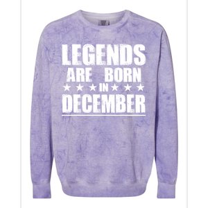 Legends Are Born In December Birthday Colorblast Crewneck Sweatshirt