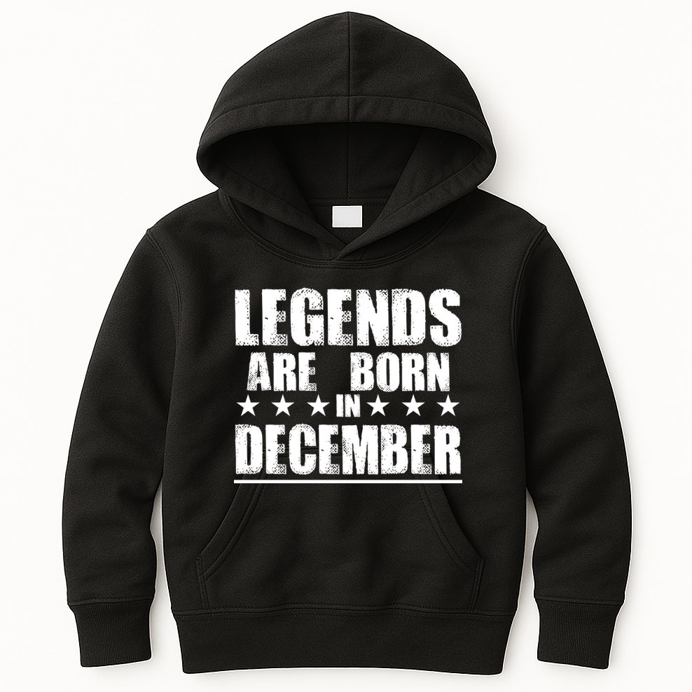 Legends Are Born In December Birthday Kids Hoodie