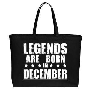 Legends Are Born In December Birthday Cotton Canvas Jumbo Tote