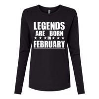 Legends Are Born In February Birthday Womens Cotton Relaxed Long Sleeve T-Shirt