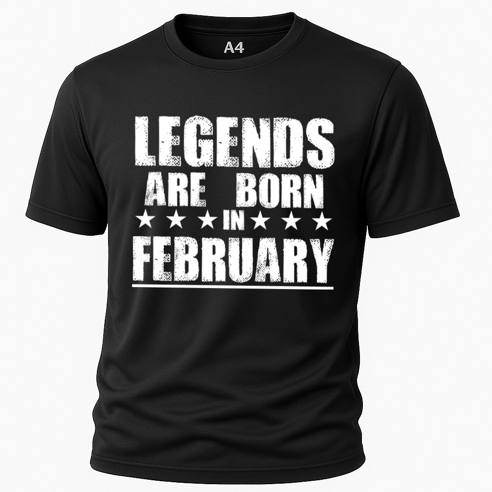 Legends Are Born In February Birthday Cooling Performance Crew T-Shirt