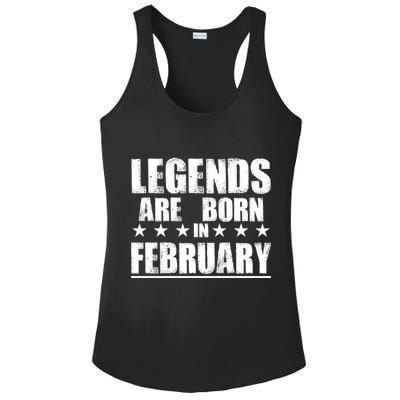 Legends Are Born In February Birthday Ladies PosiCharge Competitor Racerback Tank