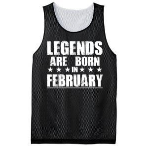 Legends Are Born In February Birthday Mesh Reversible Basketball Jersey Tank