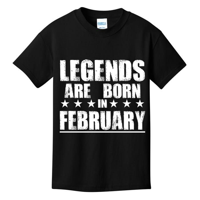 Legends Are Born In February Birthday Kids T-Shirt