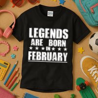 Legends Are Born In February Birthday Kids T-Shirt