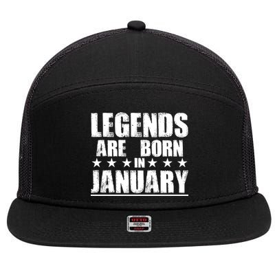 Legends Are Born In January Birthday 7 Panel Mesh Trucker Snapback Hat