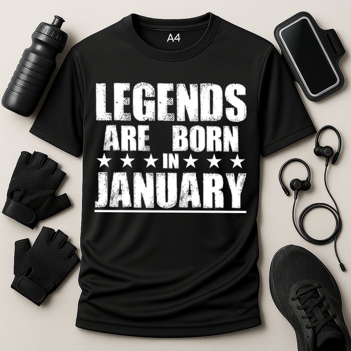 Legends Are Born In January Birthday Cooling Performance Crew T-Shirt