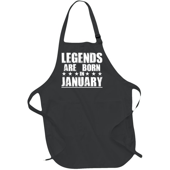 Legends Are Born In January Birthday Full-Length Apron With Pockets