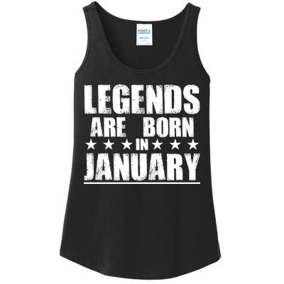 Legends Are Born In January Birthday Ladies Essential Tank