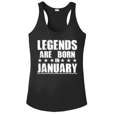 Legends Are Born In January Birthday Ladies PosiCharge Competitor Racerback Tank