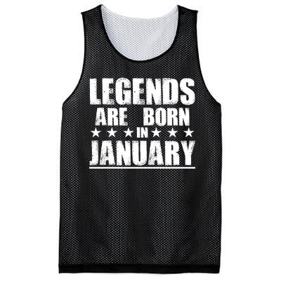 Legends Are Born In January Birthday Mesh Reversible Basketball Jersey Tank