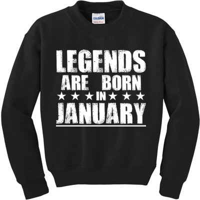Legends Are Born In January Birthday Kids Sweatshirt