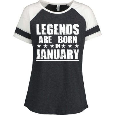 Legends Are Born In January Birthday Enza Ladies Jersey Colorblock Tee