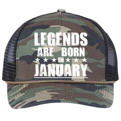 Legends Are Born In January Birthday Retro Rope Trucker Hat Cap