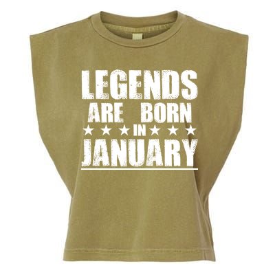 Legends Are Born In January Birthday Garment-Dyed Women's Muscle Tee