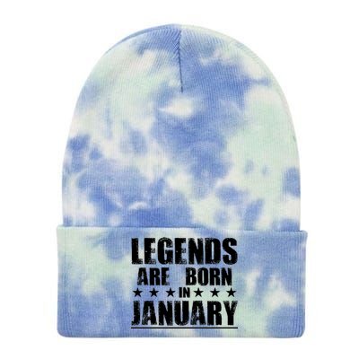 Legends Are Born In January Birthday Tie Dye 12in Knit Beanie