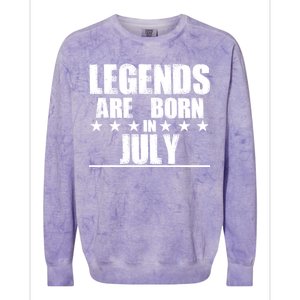 Legends Are Born In July Birthday Colorblast Crewneck Sweatshirt