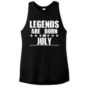 Legends Are Born In July Birthday Ladies PosiCharge Tri-Blend Wicking Tank