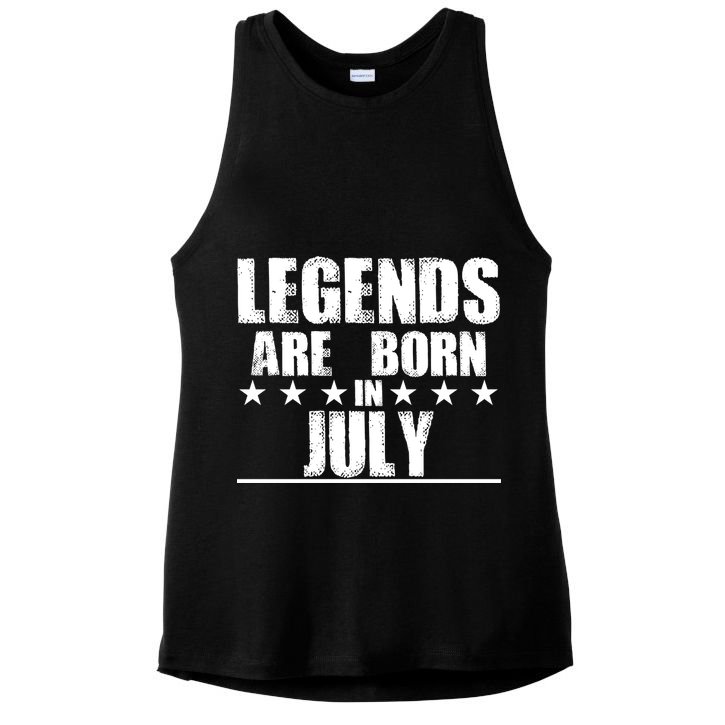 Legends Are Born In July Birthday Ladies PosiCharge Tri-Blend Wicking Tank