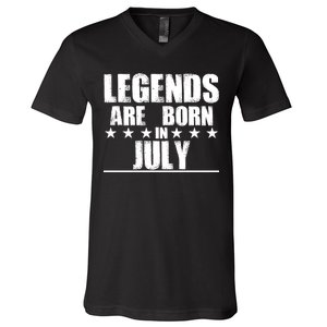 Legends Are Born In July Birthday V-Neck T-Shirt