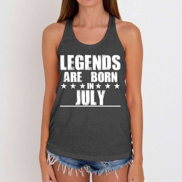 Legends Are Born In July Birthday Women's Knotted Racerback Tank