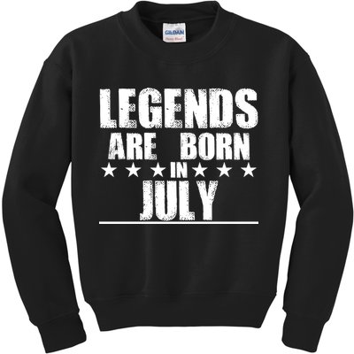 Legends Are Born In July Birthday Kids Sweatshirt