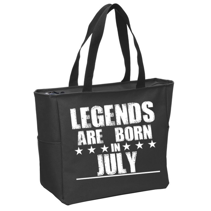 Legends Are Born In July Birthday Zip Tote Bag