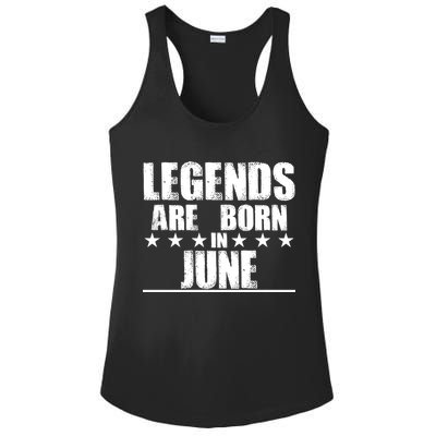 Legends Are Born In June Birthday Ladies PosiCharge Competitor Racerback Tank