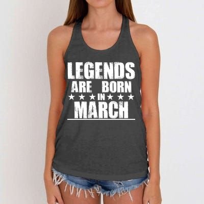 Legends Are Born In March Birthday Women's Knotted Racerback Tank