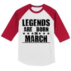 Legends Are Born In March Birthday Kids Colorblock Raglan Jersey