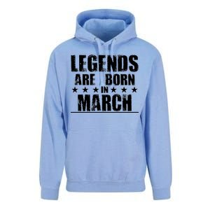 Legends Are Born In March Birthday Unisex Surf Hoodie