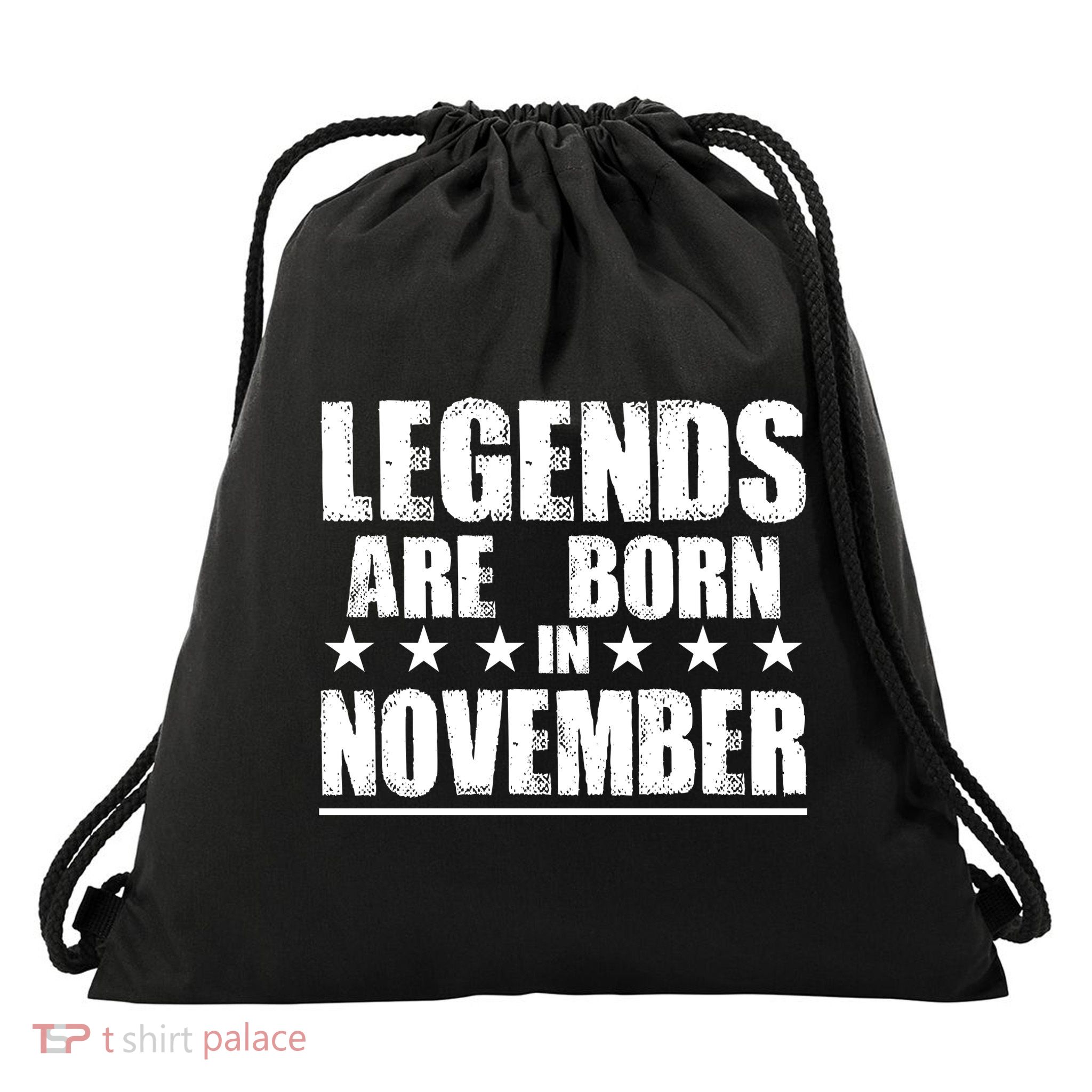 Legends Are Born In November Birthday Drawstring Bag