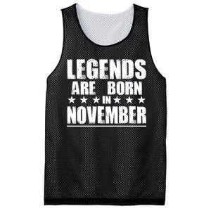 Legends Are Born In November Birthday Mesh Reversible Basketball Jersey Tank