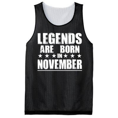 Legends Are Born In November Birthday Mesh Reversible Basketball Jersey Tank