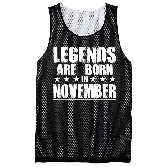 Legends Are Born In November Birthday Mesh Reversible Basketball Jersey Tank