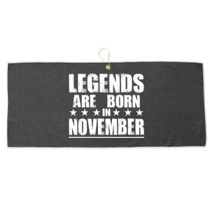 Legends Are Born In November Birthday Large Microfiber Waffle Golf Towel