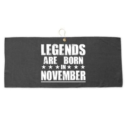 Legends Are Born In November Birthday Large Microfiber Waffle Golf Towel